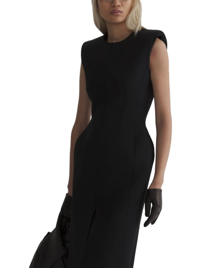 Mugler Form Fitting Structured Shoulder Day Dress
