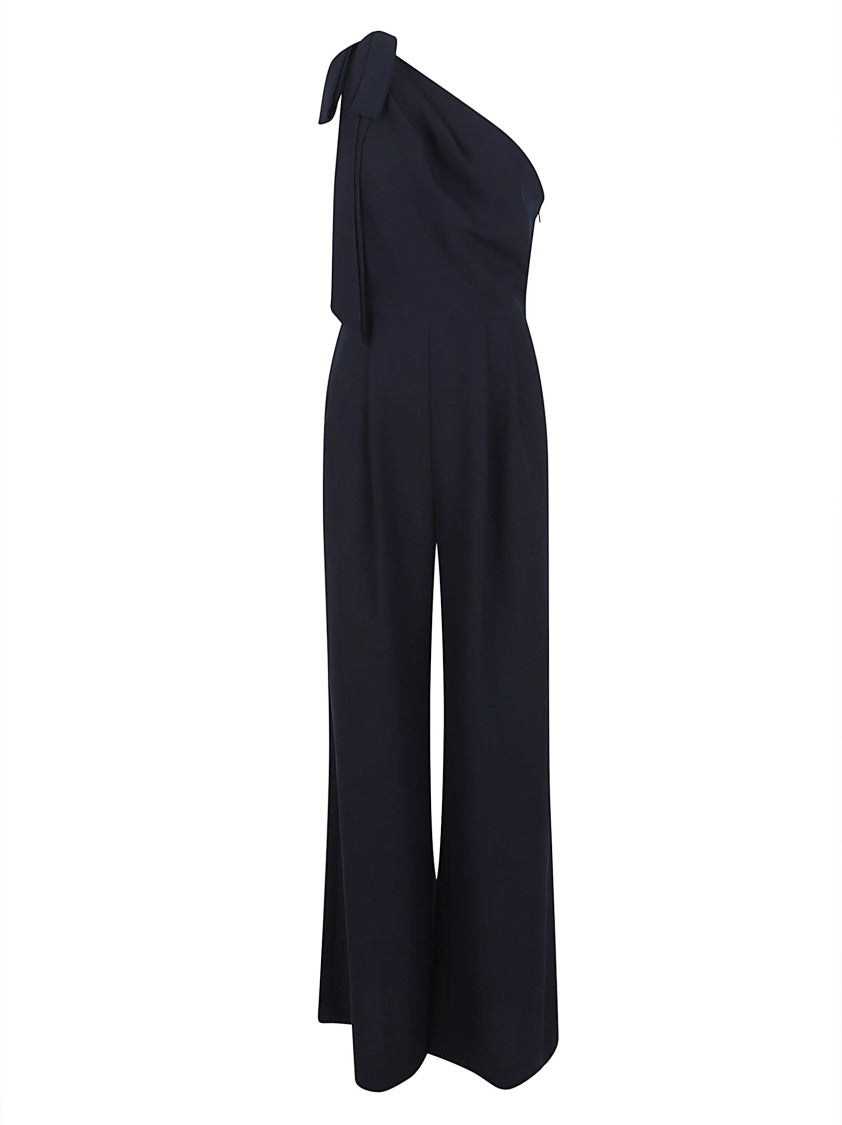 Lauren Ralph Lauren One-Shoulder Wide-Leg Jumpsuit In Blue