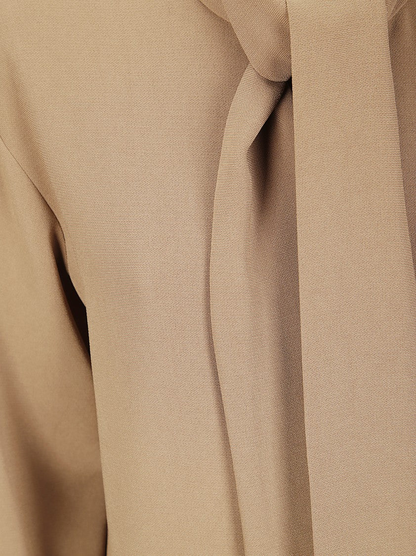 Alberto Biani Crew Neck Shirt With Long Tie Detail