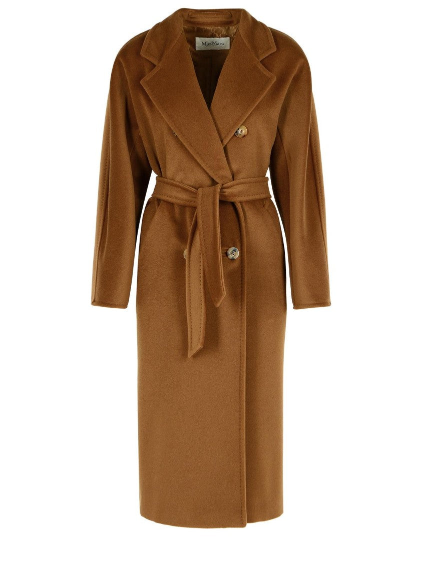 Max Mara Madame' Virgin Wool And Cashmere Leather Coat