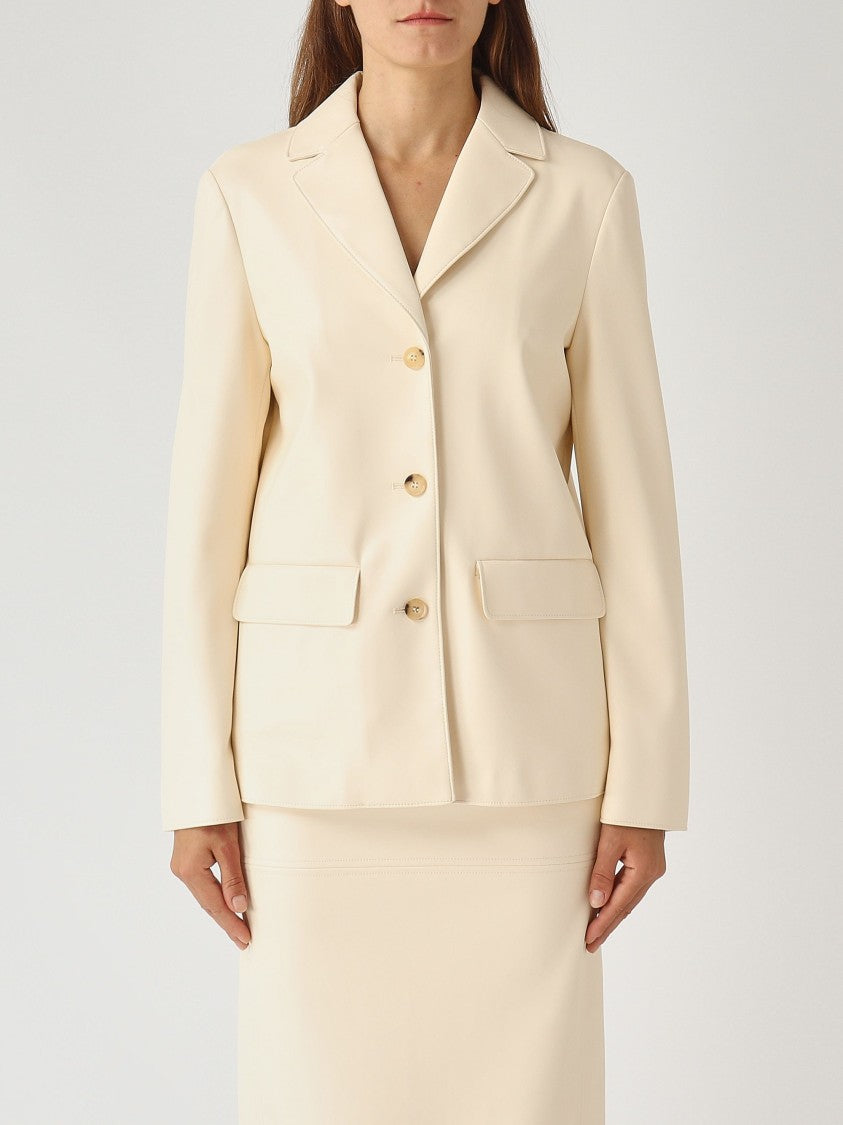 Max Mara Ivory Tailored Jacket With Notched Lapel