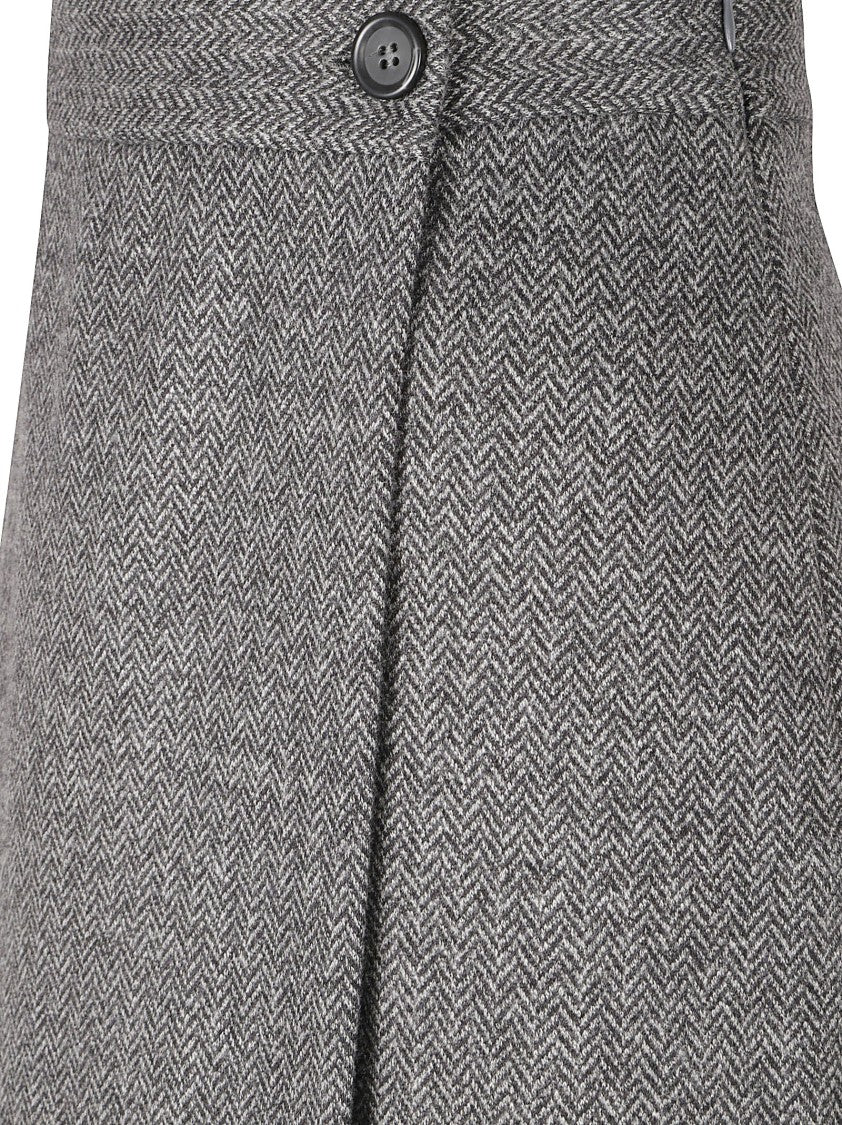 Max Mara High-Waisted Tailored Shorts With Herringbone Pattern