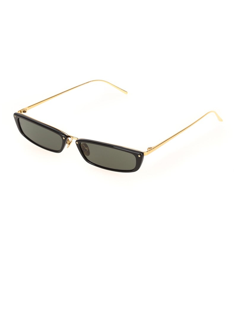 Linda Farrow Black Lfl838 Angular Gold Sunglasses