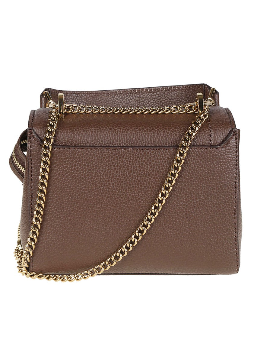 Lancel Ninon Small Flap Textured Cow Leather Shoulder Bag