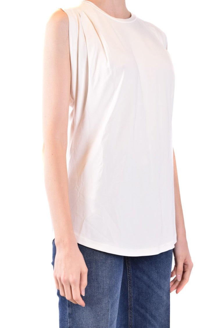 Michael Kors Light Grey Sleeveless T-Shirt Subtle Pleating