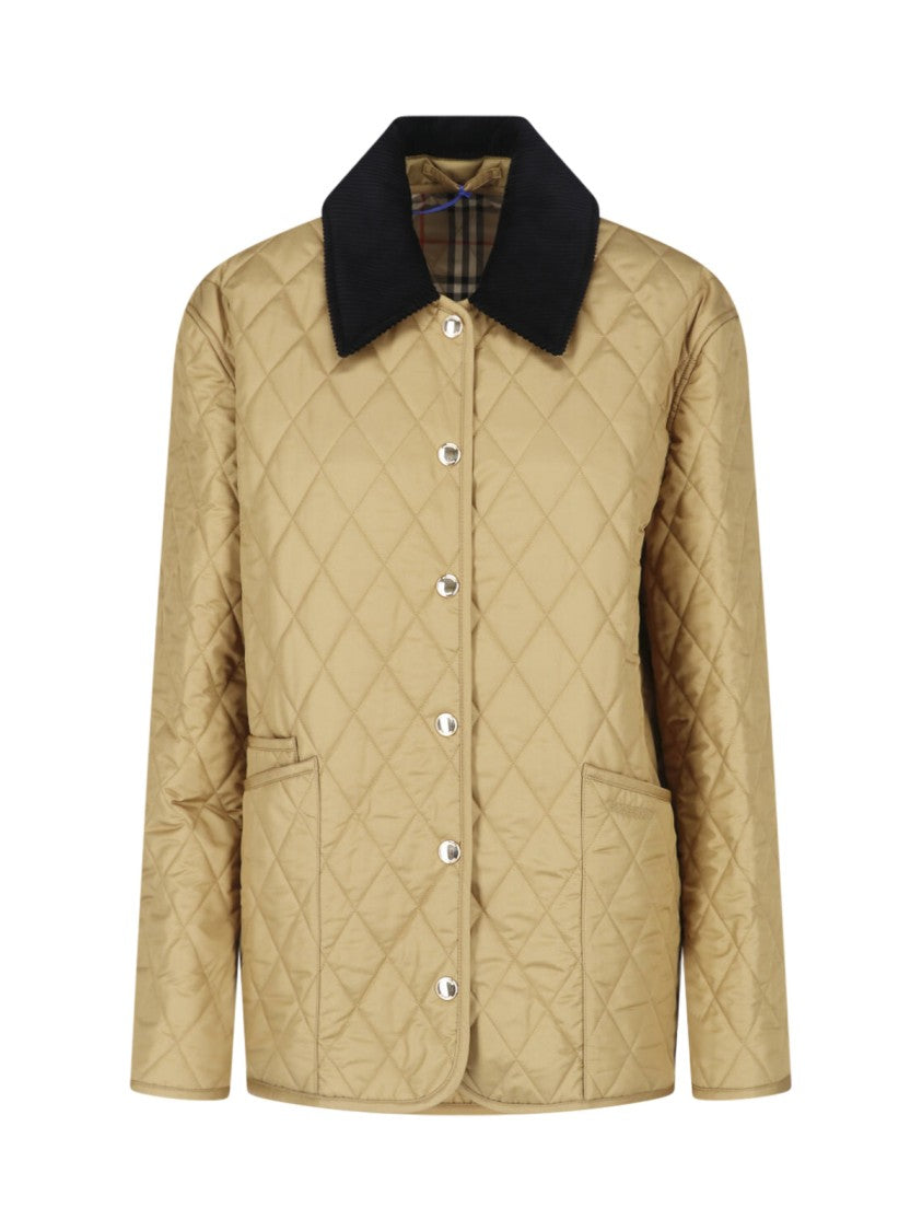 Burberry Quilted Diamond Stitching Bomber Jacket