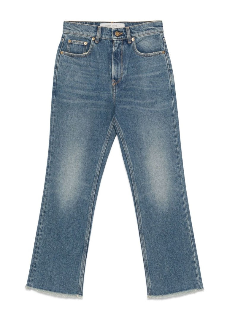 Golden Goose Golden Ws Cropped Flare Medium Wash Jeans