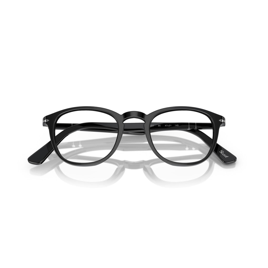 Persol 0Po3143v Glossy Black Acetate Round Frame Eyeglasses
