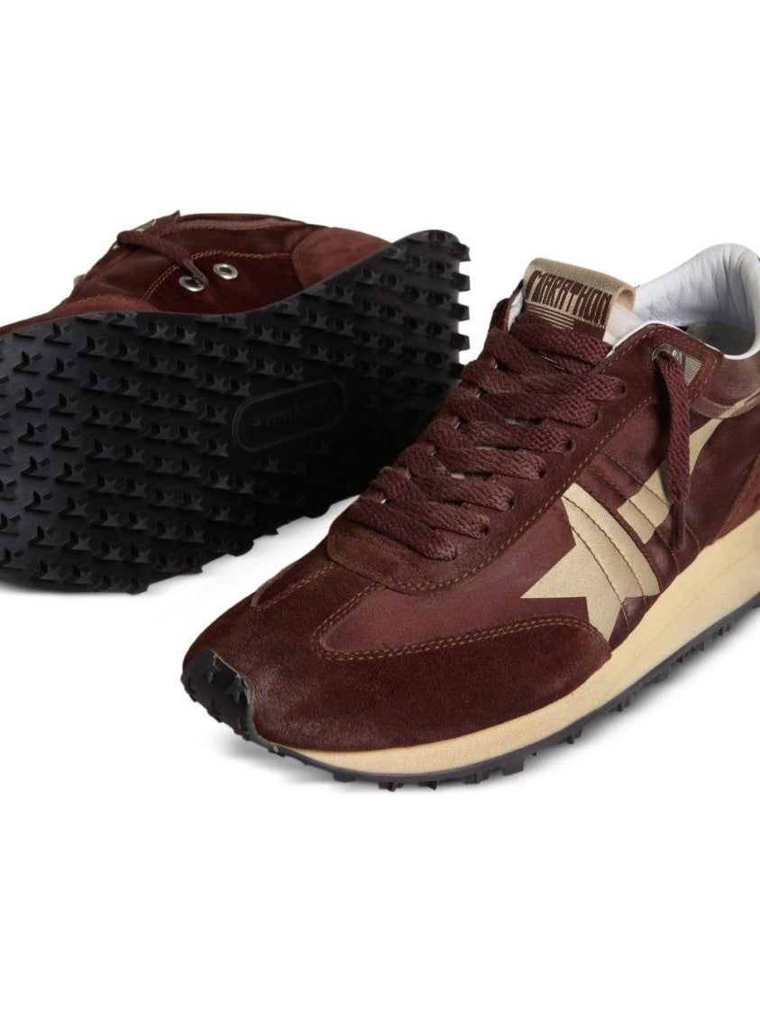 Golden Goose Burgundy Suede Beige Star Sneakers