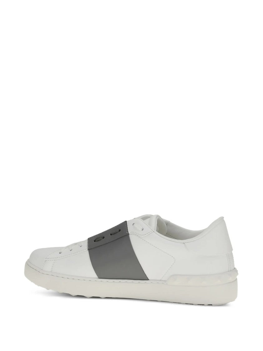 Valentino White Sneaker Open Low-Top Leather Sneakers