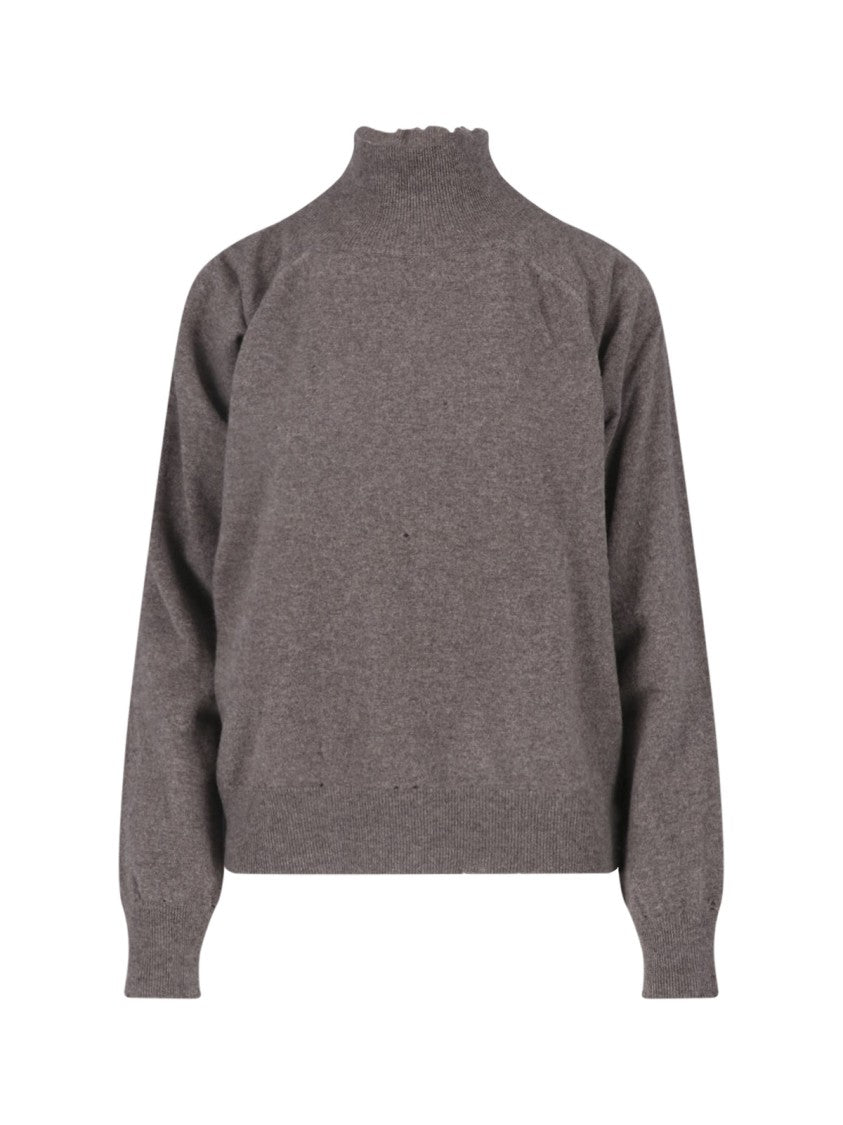 Maison Margiela Relaxed High Collar Virgin Wool Sweater