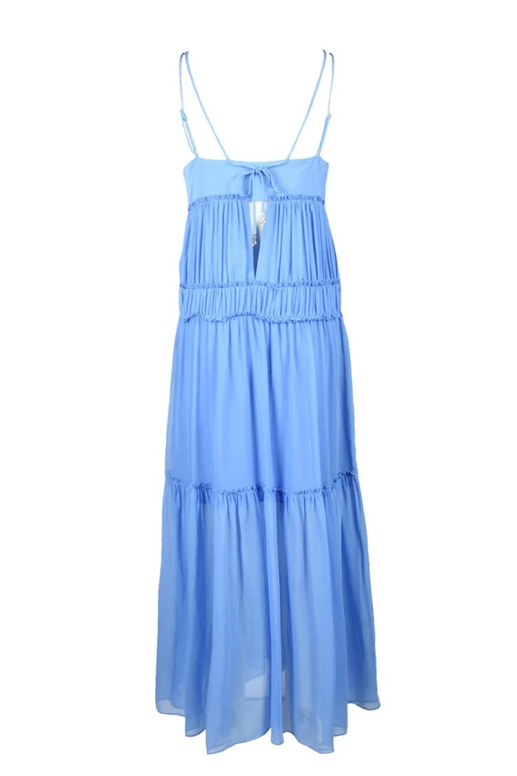 Patrizia Pepe Long Voile Dress - Blue