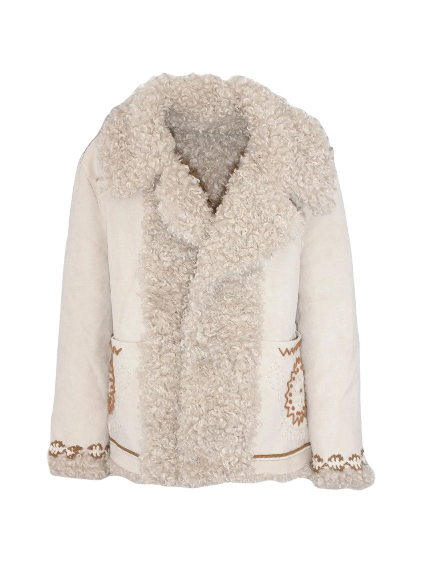 Pho Firenze Cream White Reversible Faux-Fur Jacket