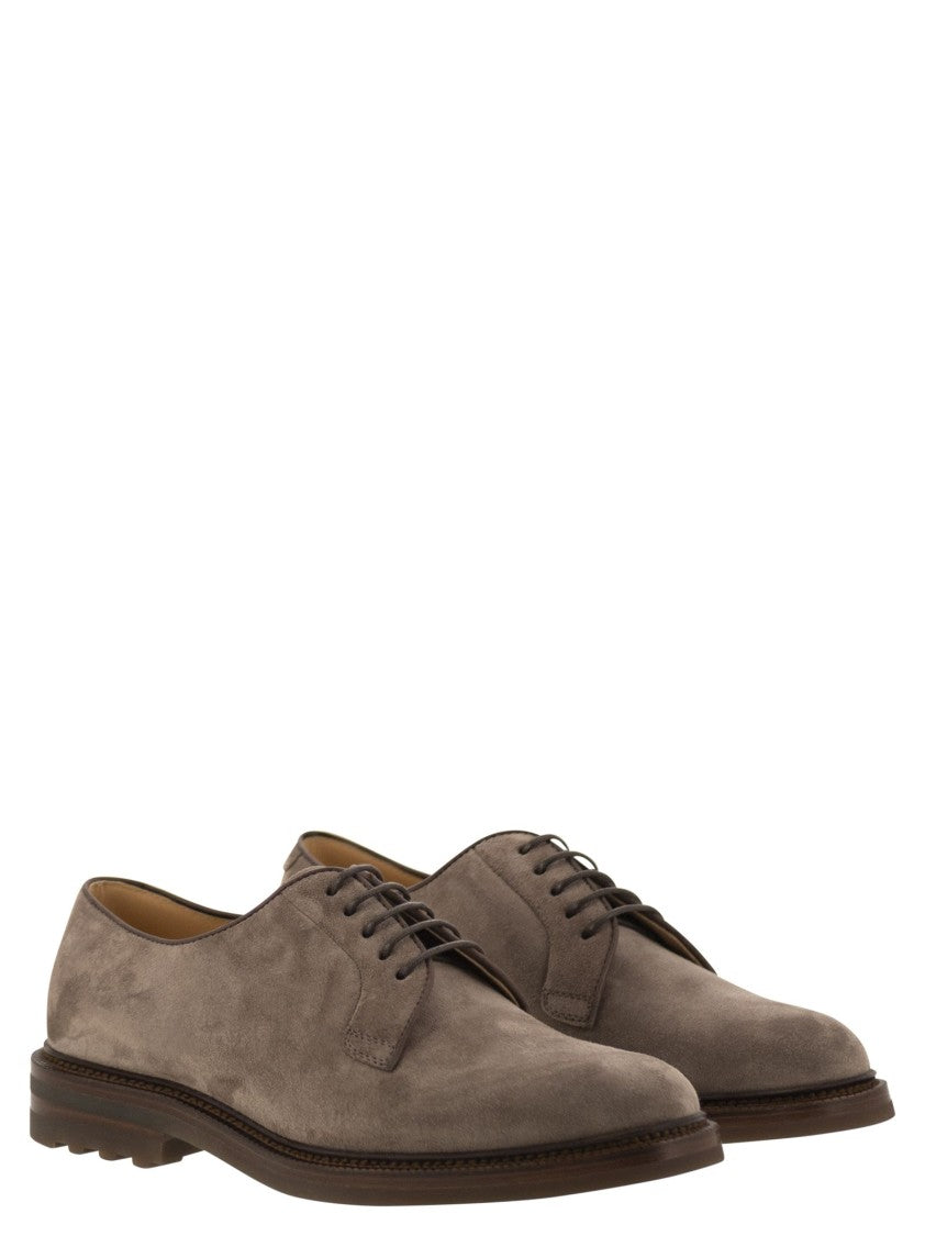 Brunello Cucinelli Timeless Suede Derby Shoes