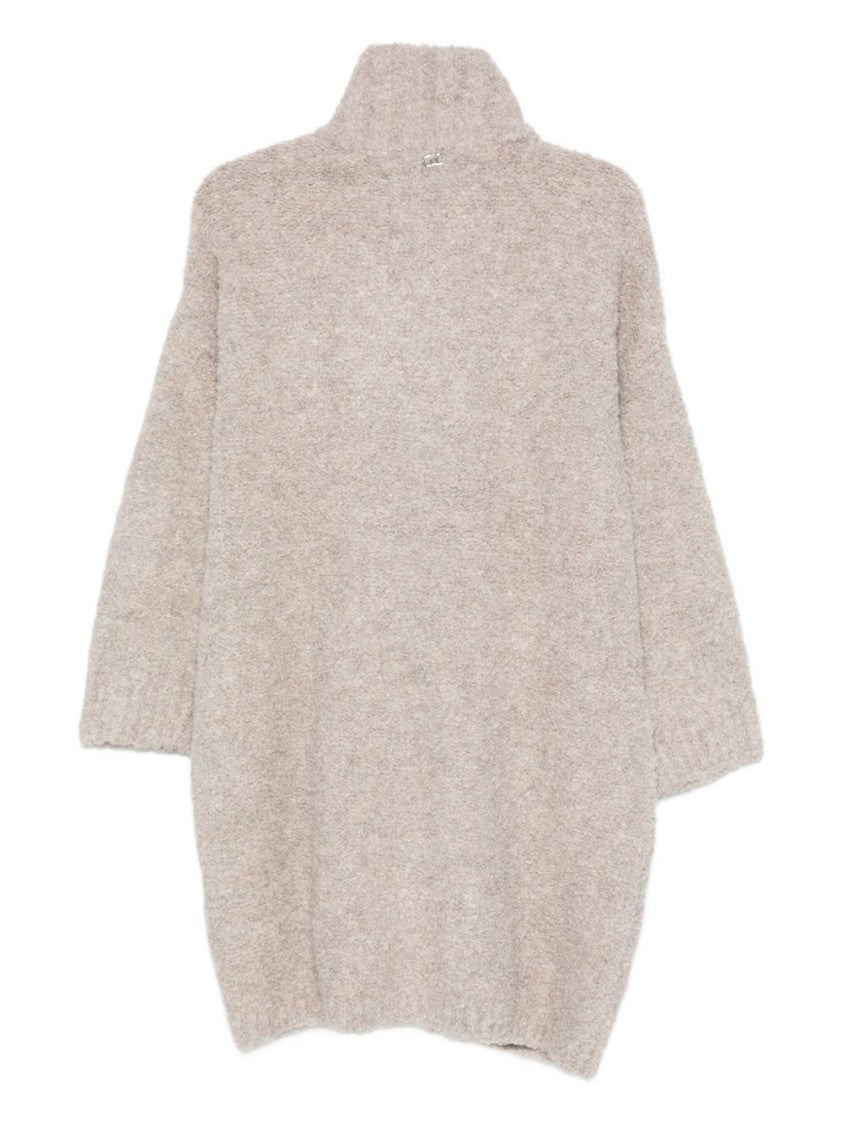 Liu Jo Beige Short Coat With High Collar