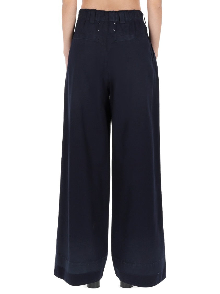 Maison Margiela Polyester-Blend High Waisted Wide-Leg Chinos