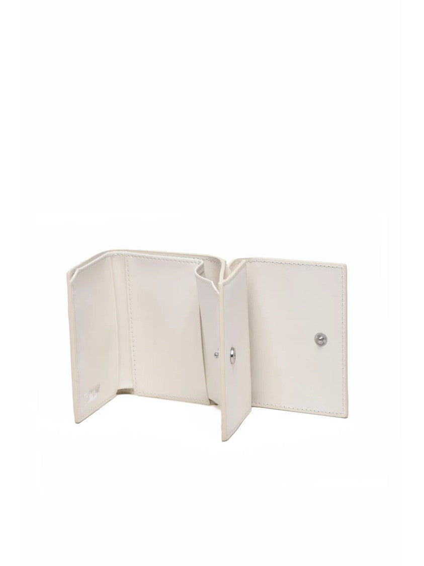 Diesel White Polyurethane Folded Wallet