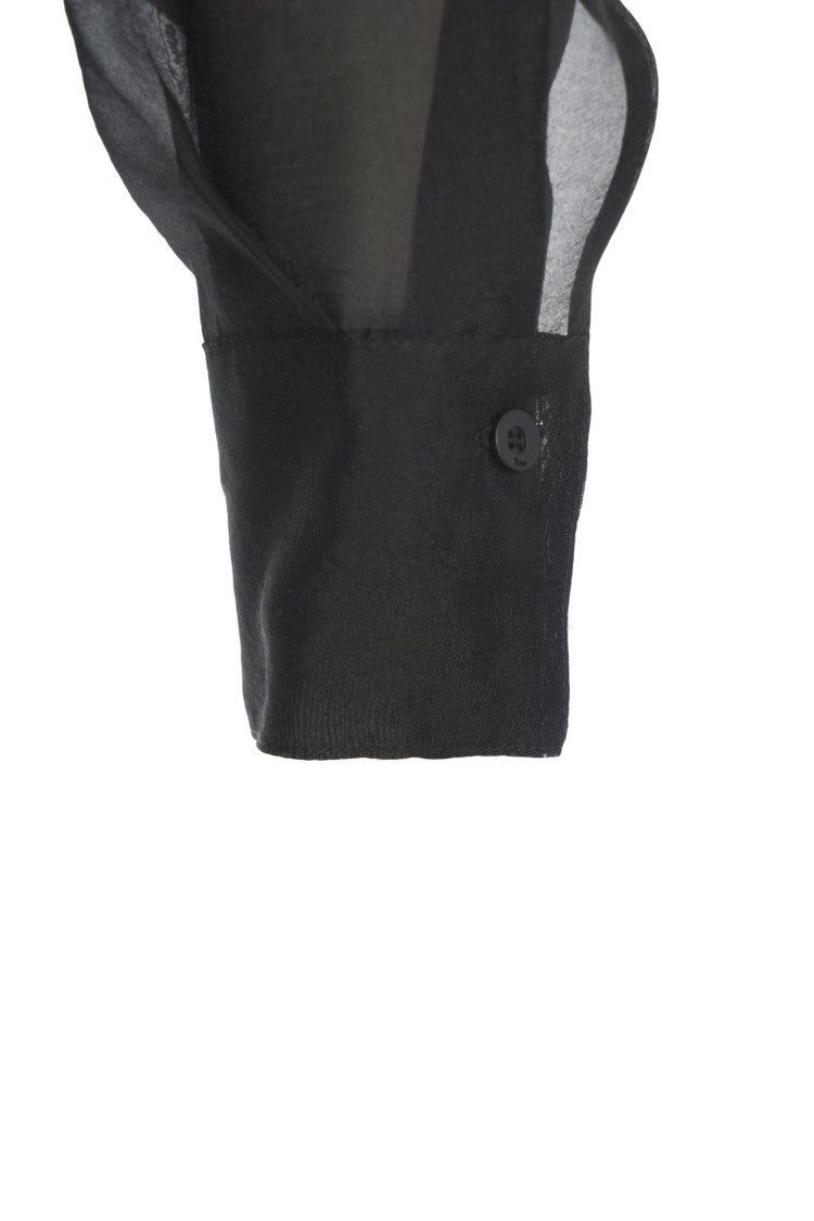 8Pm Semi-Transparent Blouse With Classic Collar And Voluminous Sleeves