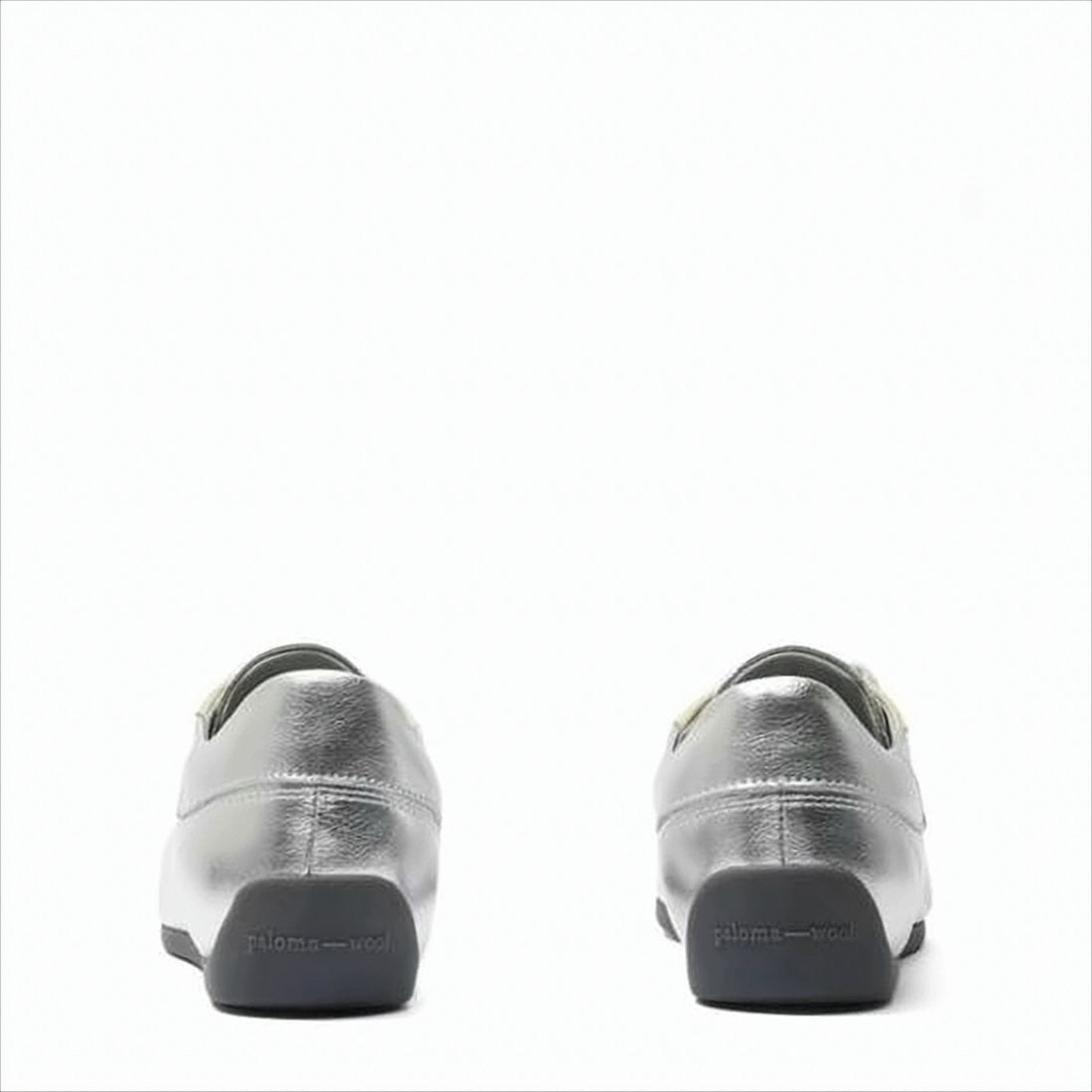 Paloma Wool Minimalist Metallic Silver Sneakers With Unique Accents