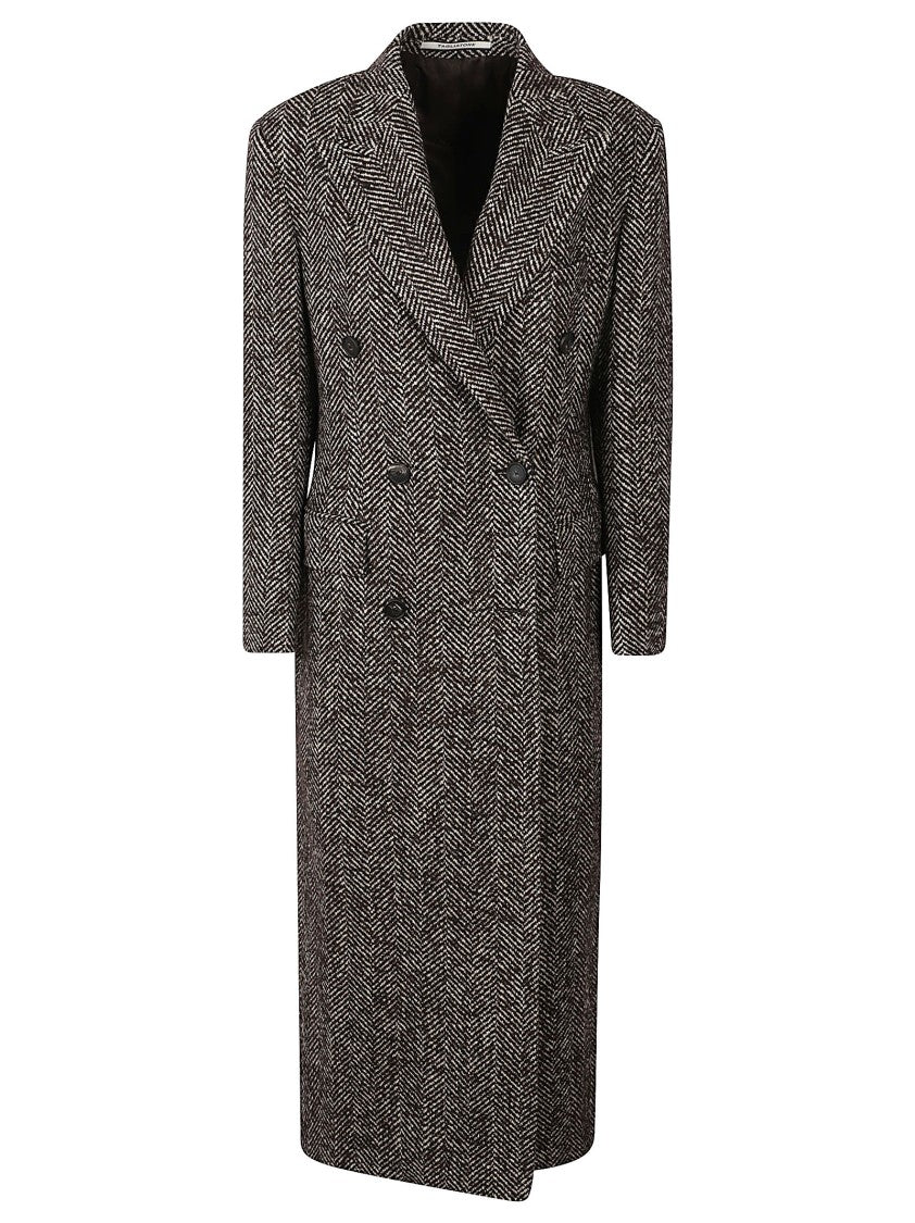 Tagliatore Double-Breasted Tailored Herringbone Coat