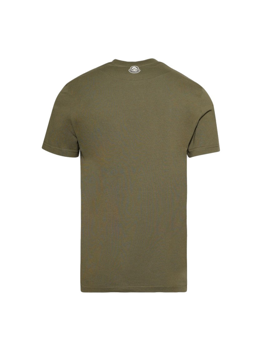 Moncler Turquoise Short Sleeve Tee Featuring Iconic Mercedes-Benz Print