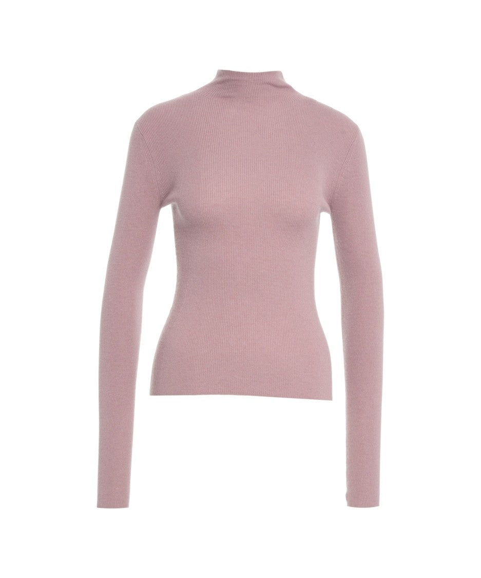 Guess By Marciano Fitted Knitted Turtleneck Sweater With Fine Ribbed Texture