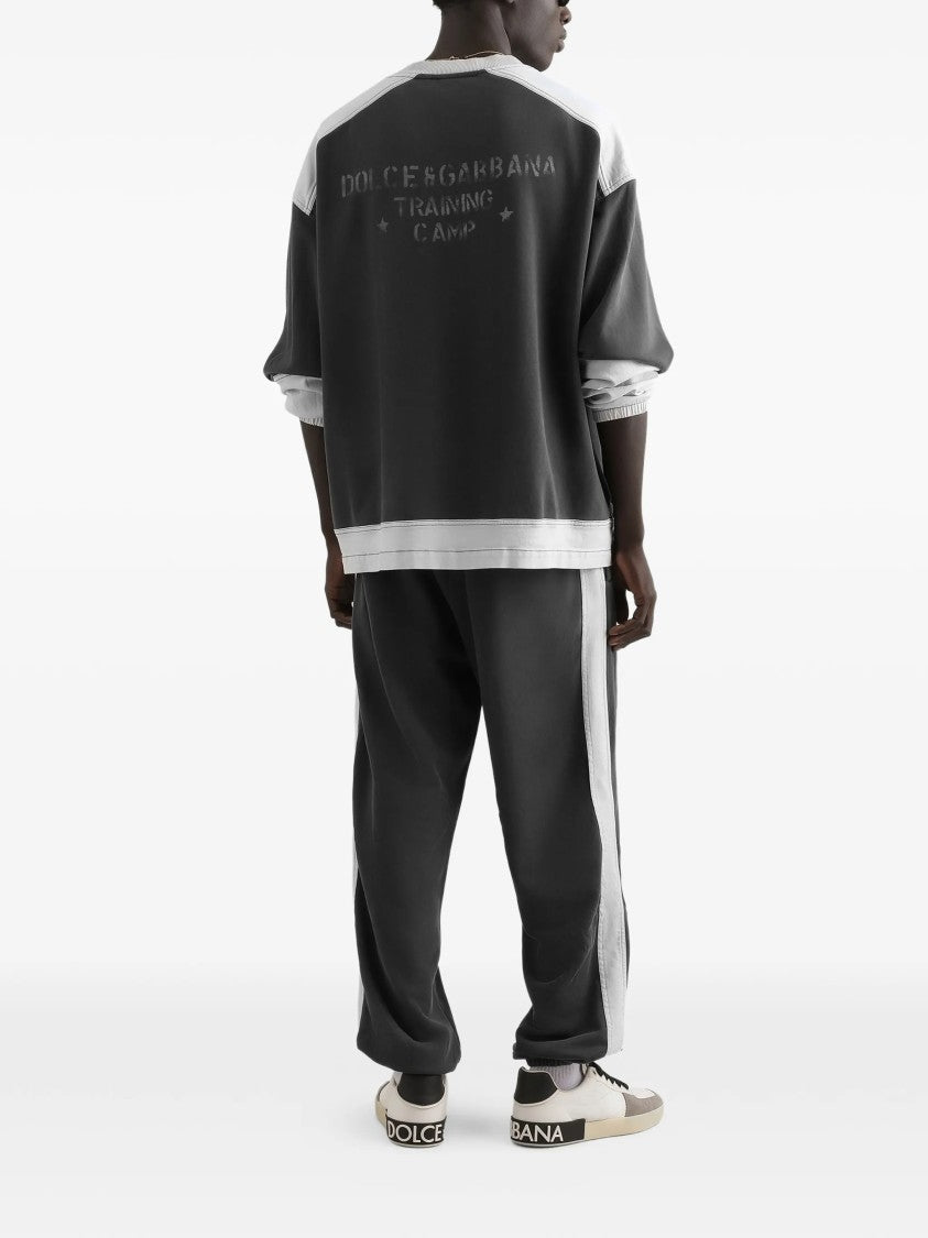 Dolce & Gabbana Black Relaxed-Fit Contrast Stripe Track Pants