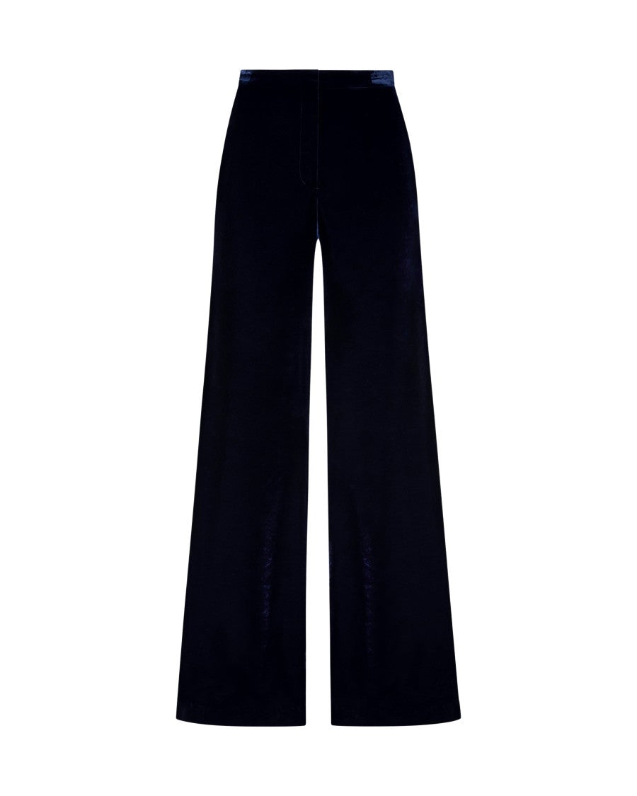 Serena Bute Velvet Flare Trouser - Navy