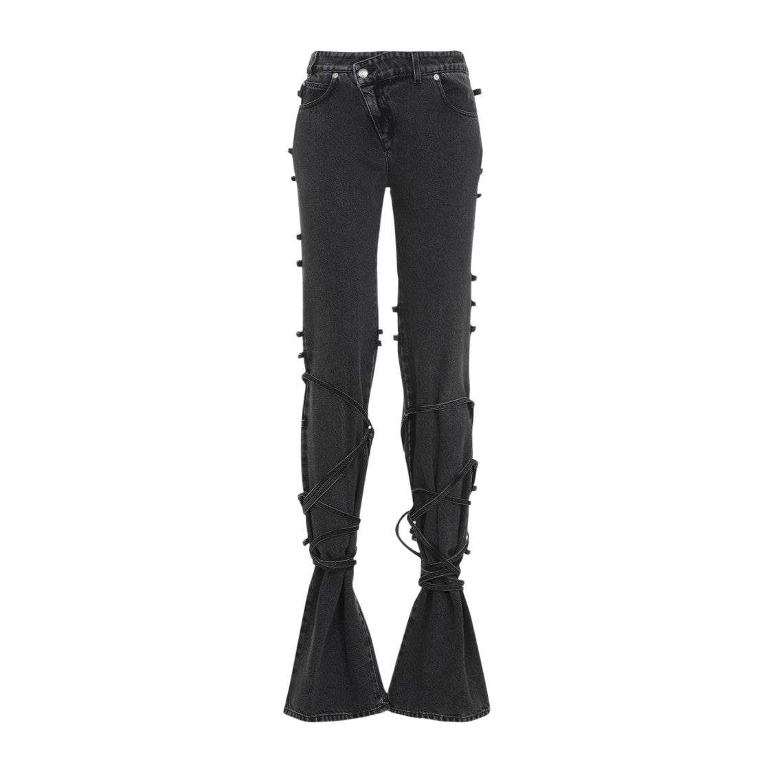 Alexander Mcqueen Flared Jeans With Unique Lace-Up Detailing