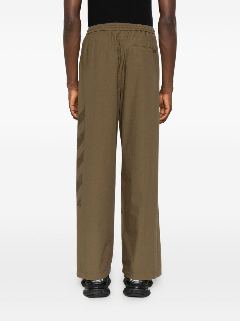 Off-White Tailored Neutrals Trousers With Straight Leg