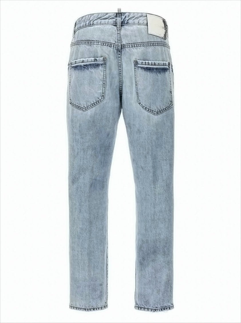 Dsquared2 Light Wash Distressed Denim Jeans