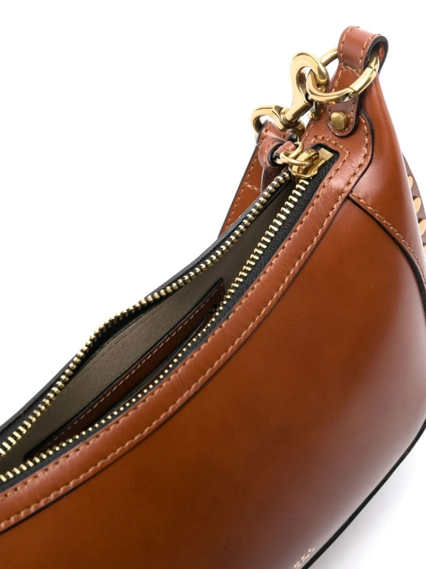 Isabel Marant Crescent-Shape Calf Leather Shoulder Bag With Gold-Tone Accents