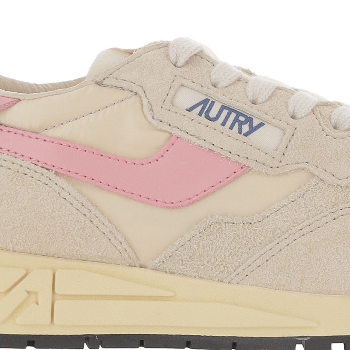 Autry Beige/Pink Padded Heel Running Sneakers