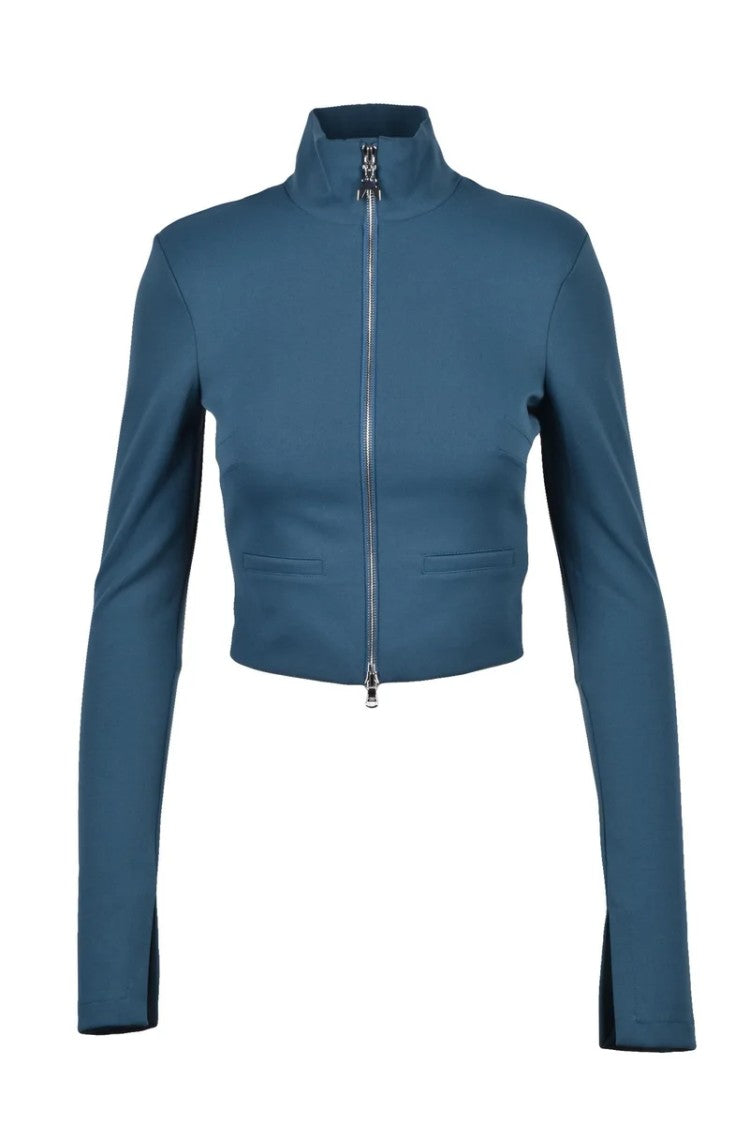 Patrizia Pepe Cropped Bolero Jacket With High Collar