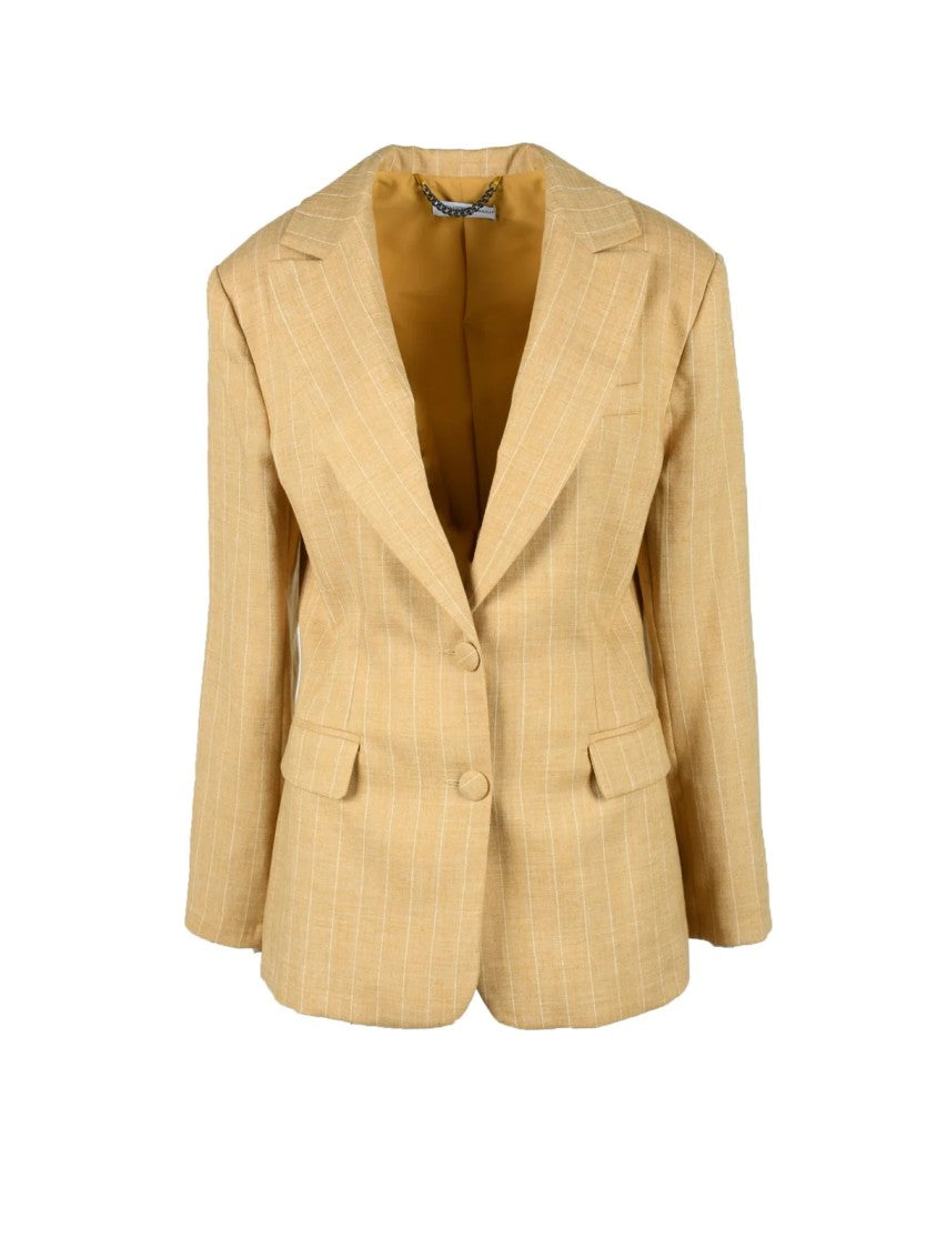 Maria Vittoria Paolillo Mvp Beige Linen Polyester Jacket