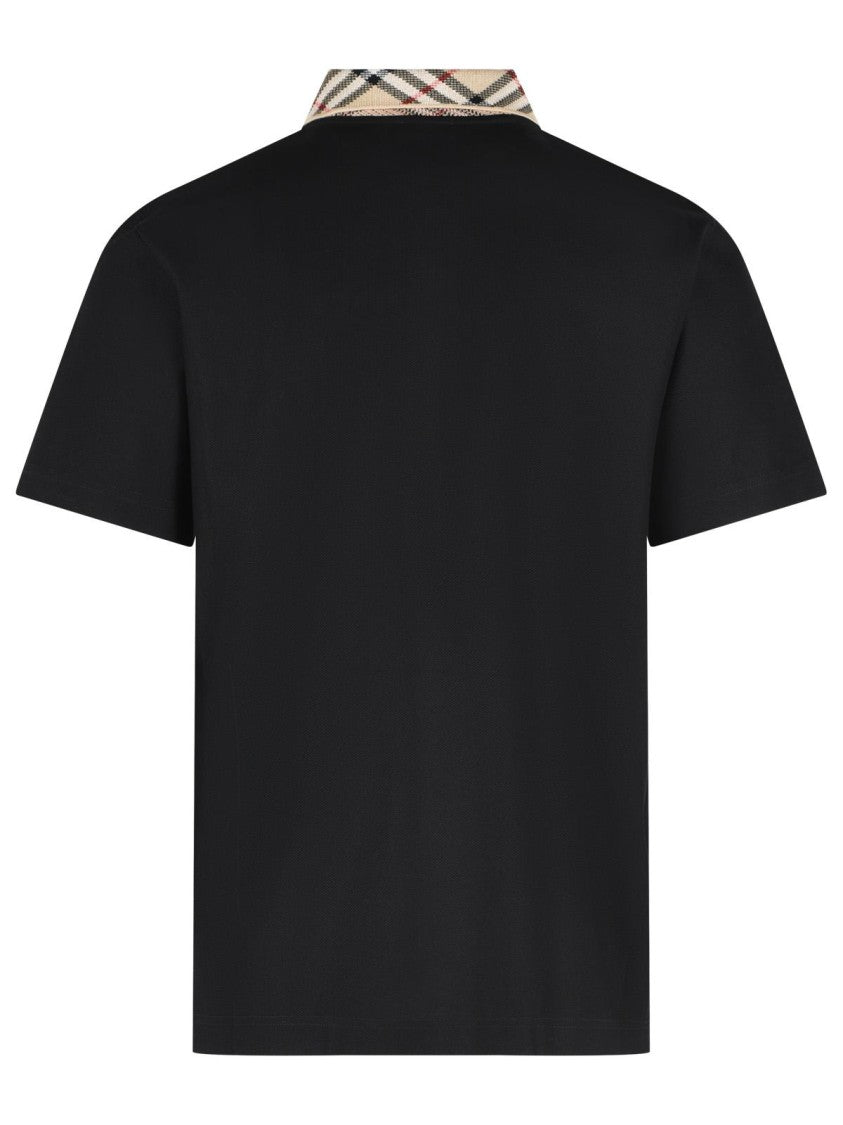 Burberry 'Evan' Black Cotton Polo Shirt
