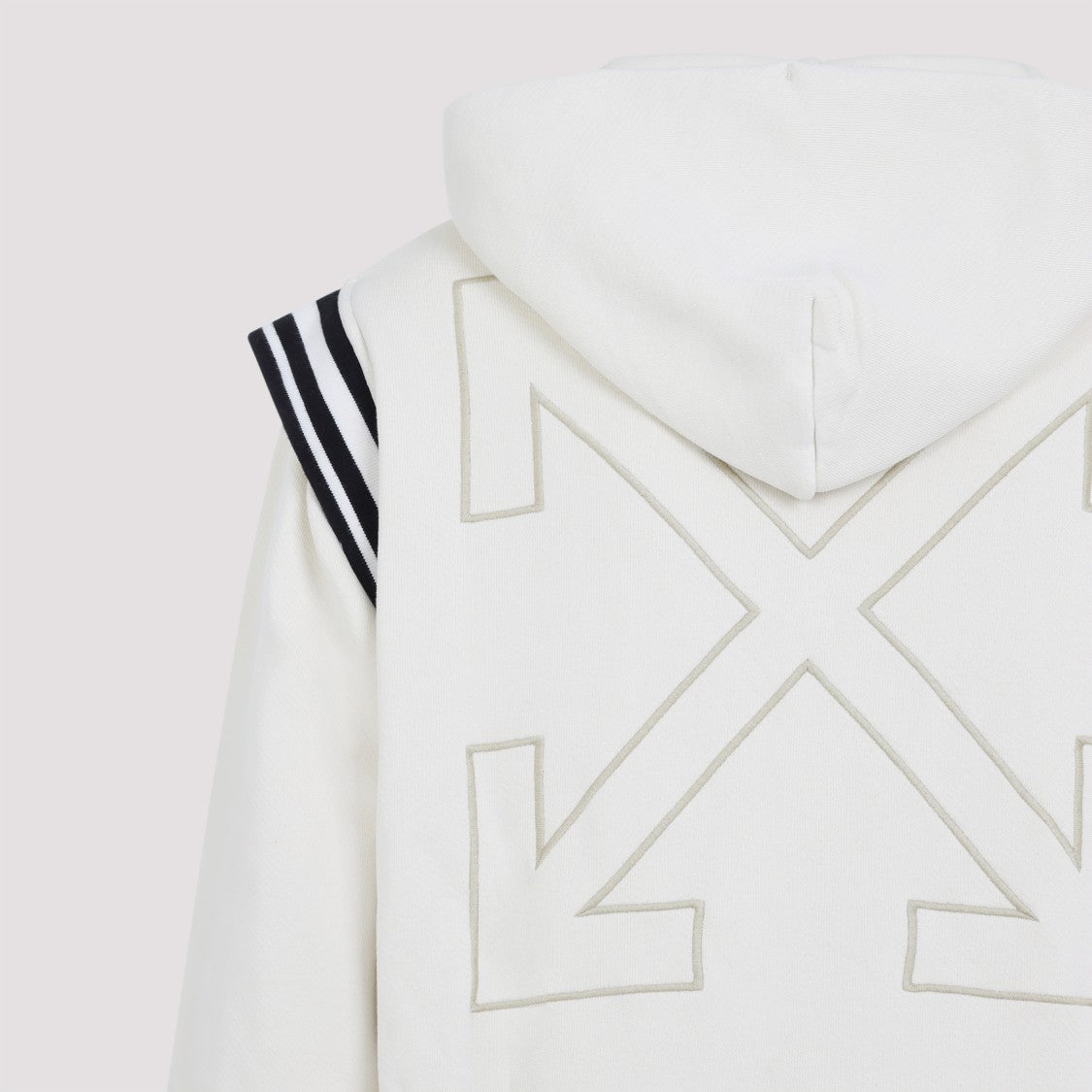 Off-White Off Fleece Varsity White Cotton Hoodie