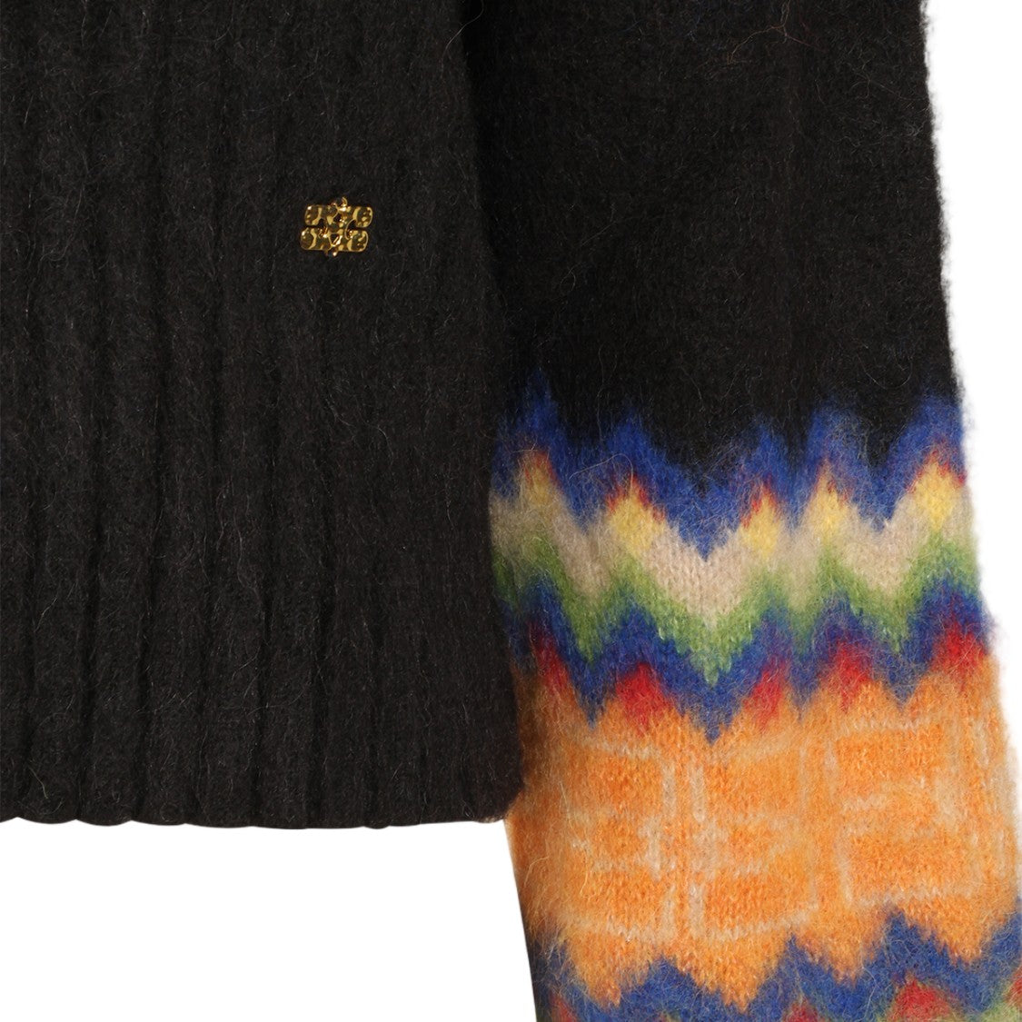 Ganni Vibrant Zigzag Fuzzy Knit Sweater