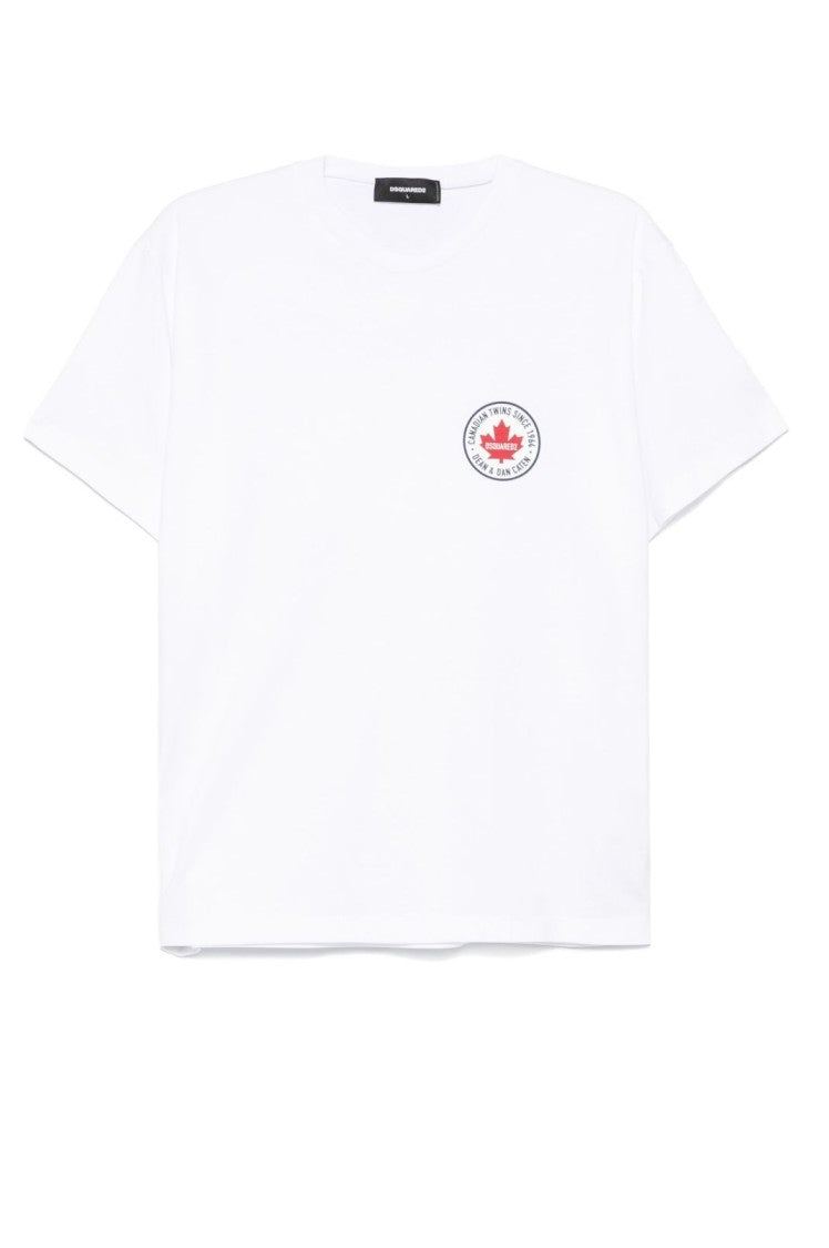 Dsquared2 Classic Short-Sleeve T-Shirt With Maple Leaf Logo