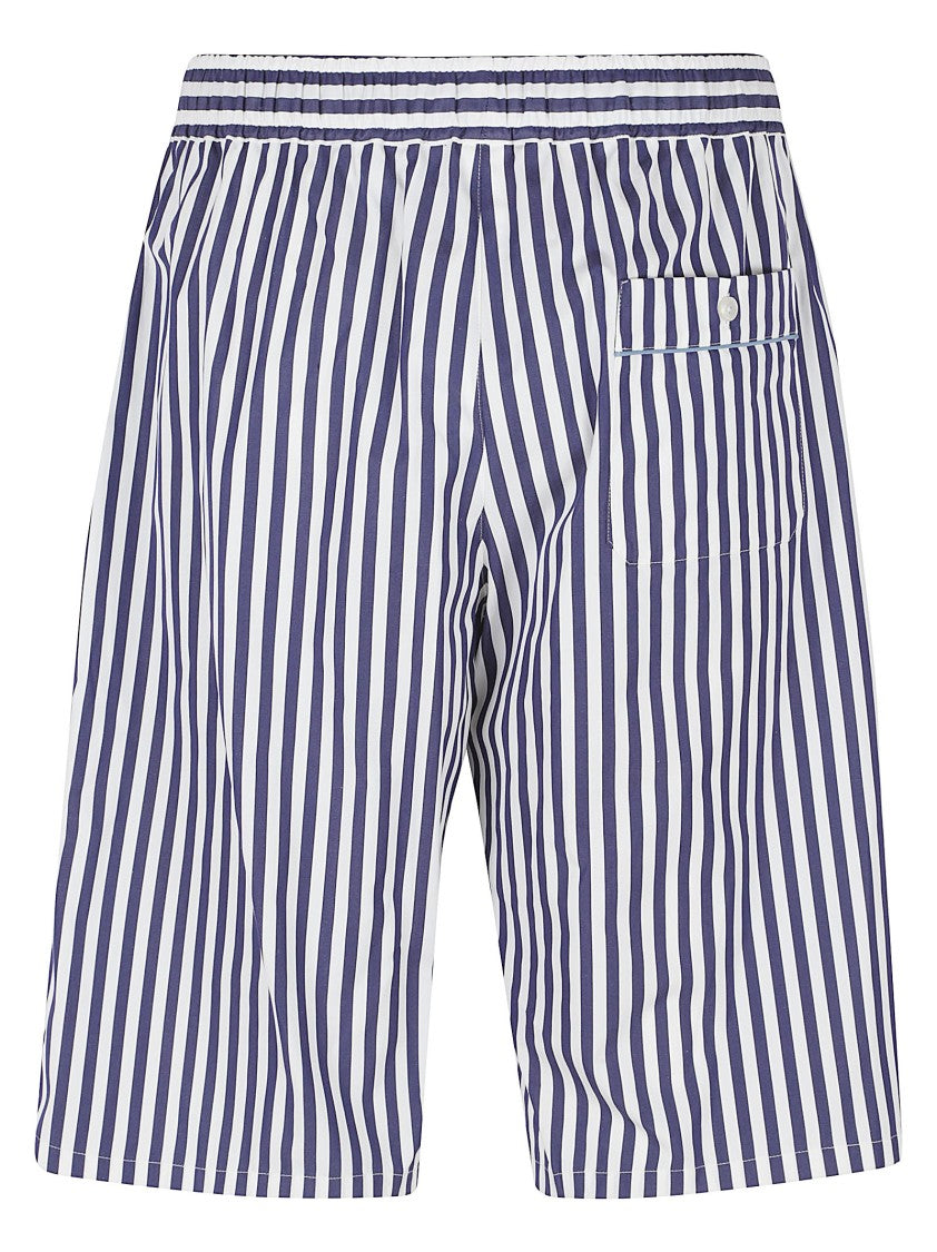 Dolce & Gabbana Vertical Striped Bermuda Shorts In Cotton-Silk Blend