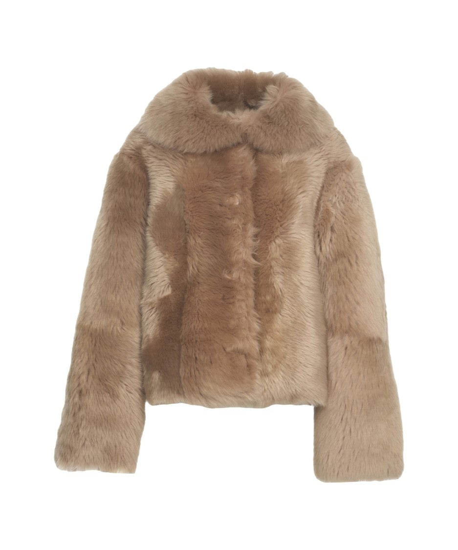 Desa 1972 Shearling Jacket With Oversized Collar And Relaxed Fit