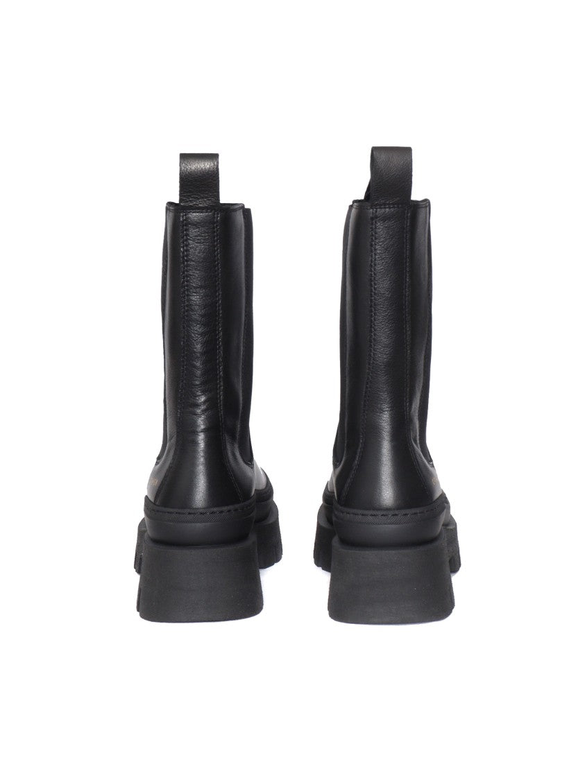 Copenhagen Black Chunky Lug-Sole Ankle Boots