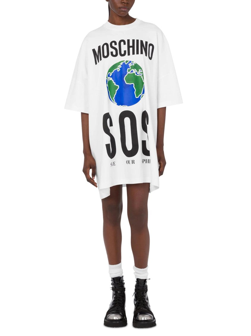 Moschino Cotton Dress With Classic Silhouette And Clean Lines