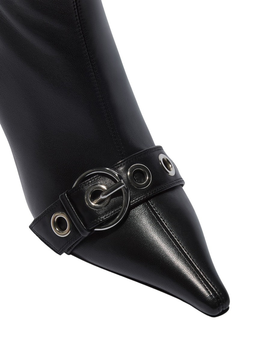 Aeydē Black Halima Nappa Leather Ankle Boots