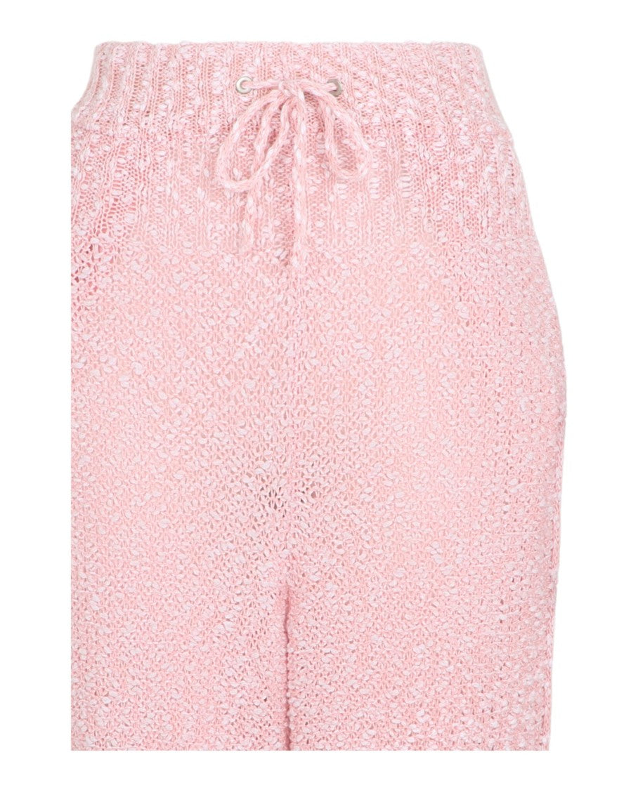 Ferragamo High-Rise Bouclé Knit Pants With Drawstring Closure