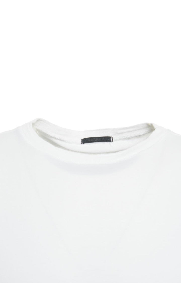 Transit Minimalist Cotton-Linen Blend T-Shirt With Round Neckline
