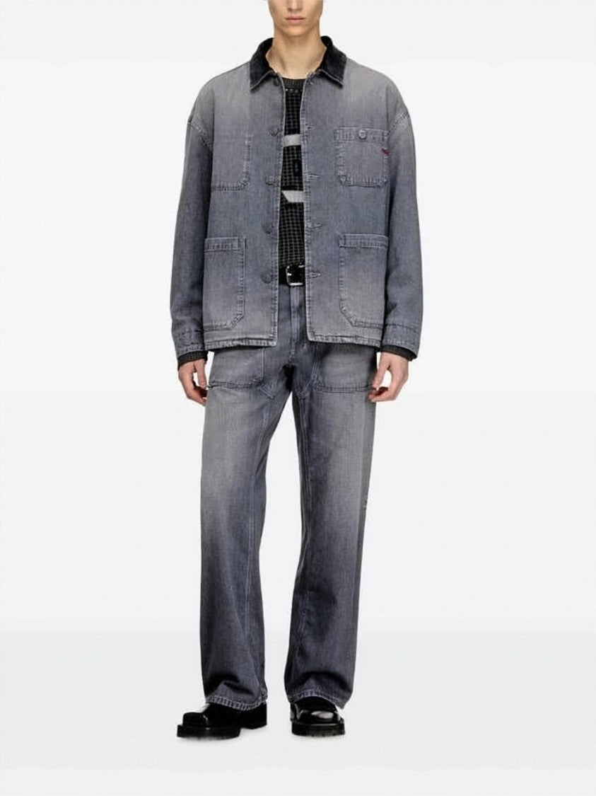 Diesel Relaxed-Fit Faded Grey Denim Jacket
