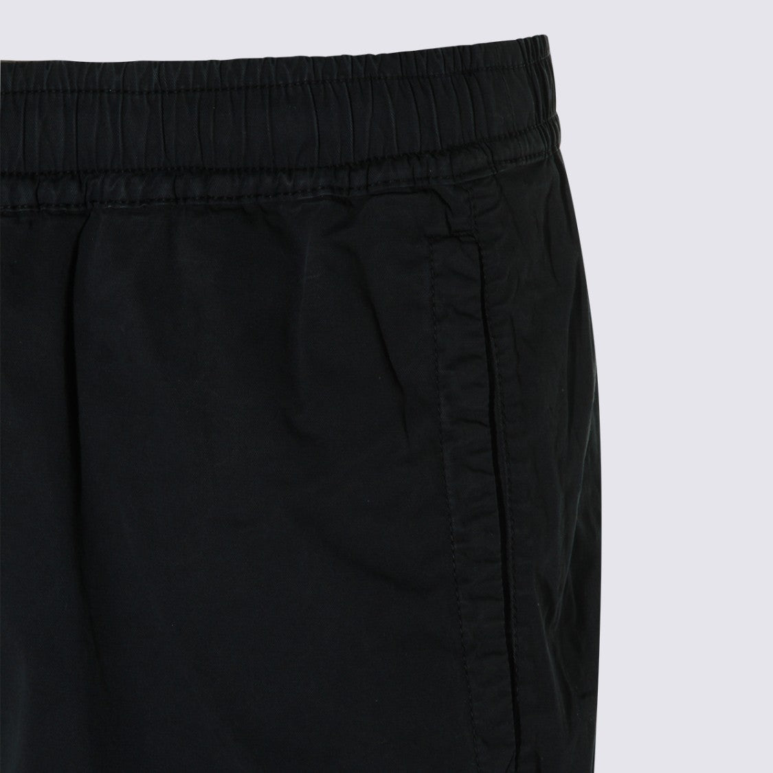 Stone Island Tapered Black Trousers With Elastic Waistband And Cargo Pockets