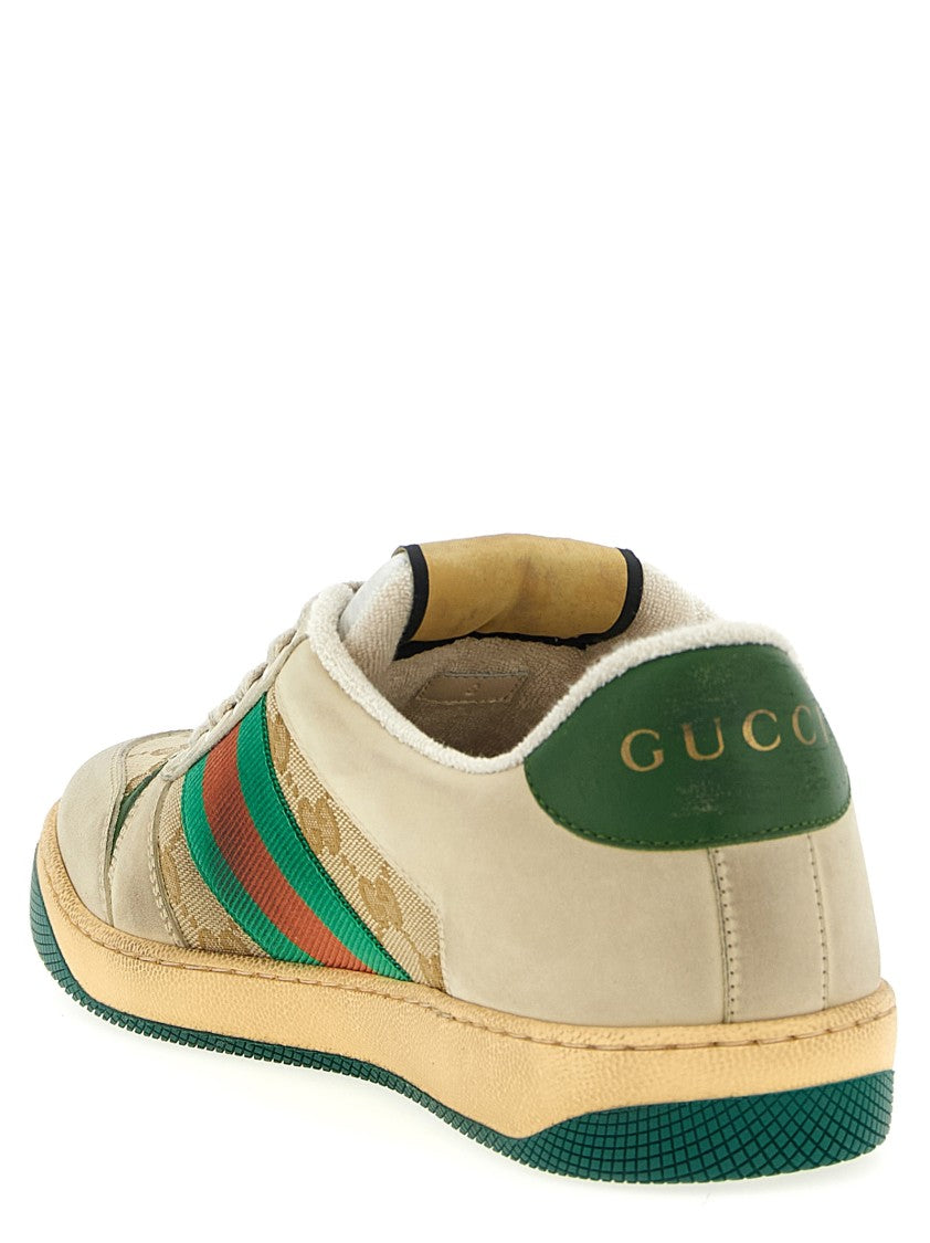 Gucci Vintage-Influenced Low-Top Sneakers With Double G Emblem