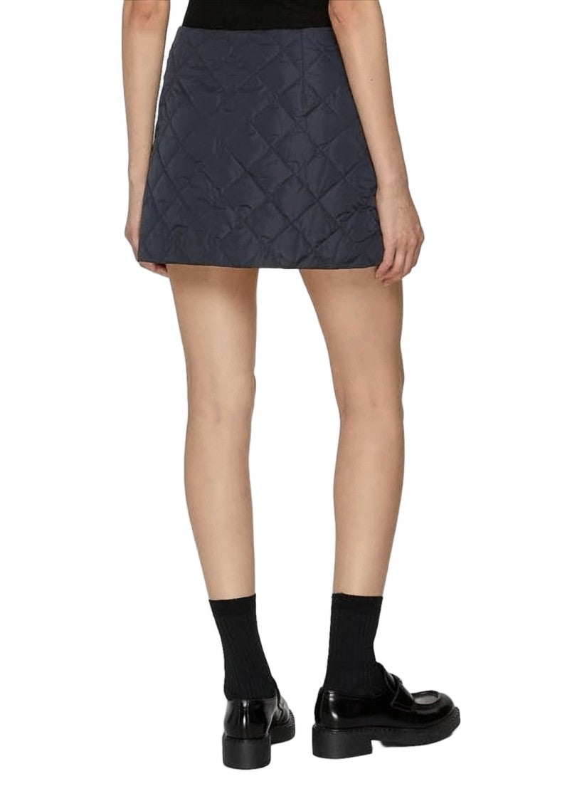 Prada Quilted Mini Skirt With A-Line Silhouette